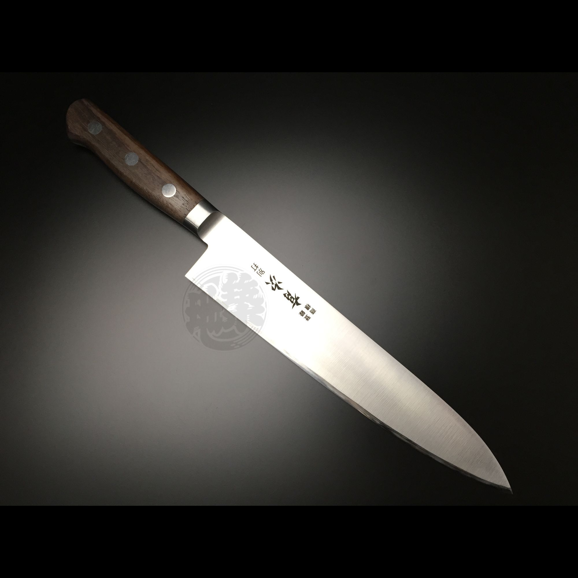 Authentic Tsukiji Aritsugu 240mm (9.4") Carbon Steel Gyuto, professional Double-edged Japanese chef knife for meat and fish.